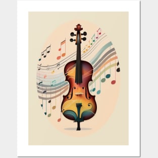 Illustrated Violin Posters and Art